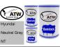 Preview: Hyundai, Neutral Gray, NT: 500ml Lackdose + 500ml Klarlack + 250ml Härter - Set, von ATW Autoteile West.